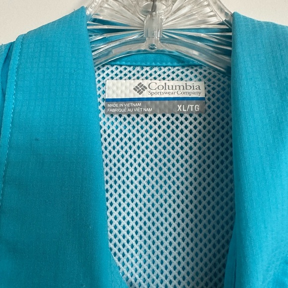 Columbia PFG Omni Shade Hiking Light Blue Button up Snap buttons - Picture 4 of 8